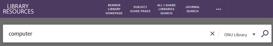 ONU library search bar Image