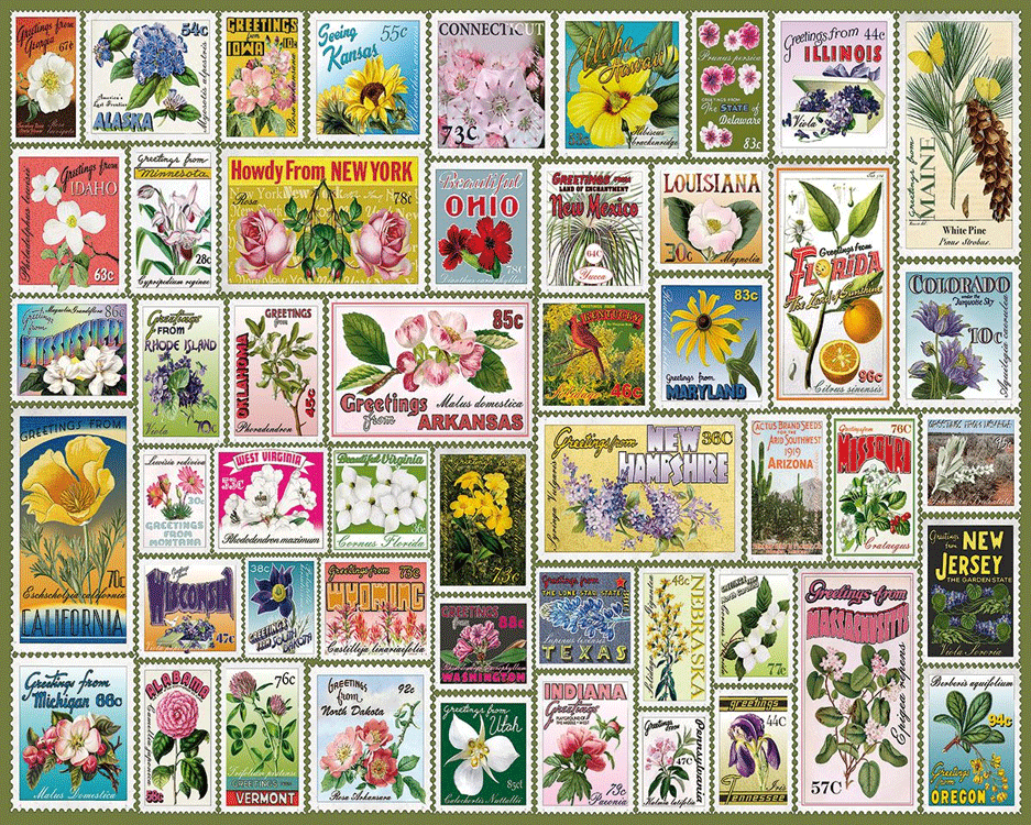 State Flower Stamps - missing one piece